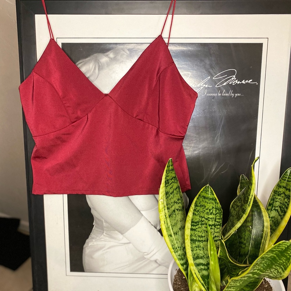 Cute maroon crop tank.